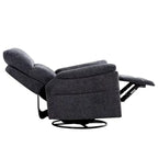 Fauteuil inclinable manuel pivotant et basculant en tissu gris argenté / gris fumé / gris foncé avec repose-pieds – Individuel