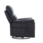 Fauteuil inclinable manuel pivotant et basculant en tissu gris argenté / gris fumé / gris foncé avec repose-pieds – Individuel