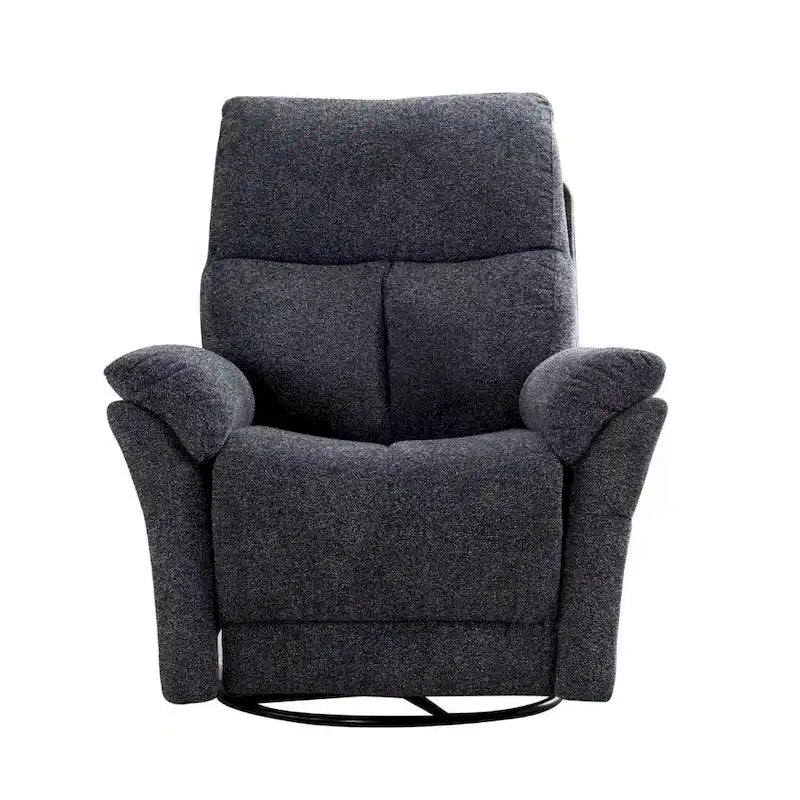 Fauteuil inclinable manuel pivotant et basculant en tissu gris argenté / gris fumé / gris foncé avec repose-pieds – Individuel