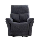 Fauteuil inclinable manuel pivotant et basculant en tissu gris argenté / gris fumé / gris foncé avec repose-pieds – Individuel