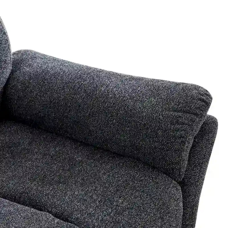Fauteuil inclinable manuel pivotant et basculant en tissu gris argenté / gris fumé / gris foncé avec repose-pieds – Individuel