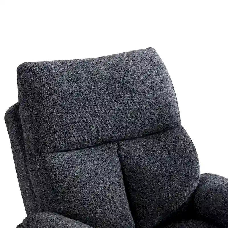 Fauteuil inclinable manuel pivotant et basculant en tissu gris argenté / gris fumé / gris foncé avec repose-pieds – Individuel