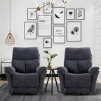 Fauteuil inclinable manuel pivotant et basculant en tissu gris argenté / gris fumé / gris foncé avec repose-pieds – Individuel