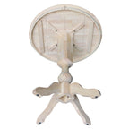 Table à manger ronde inachevée en bois massif avec plateau en billot – 4 places – Hauteur table à manger / comptoir / bar