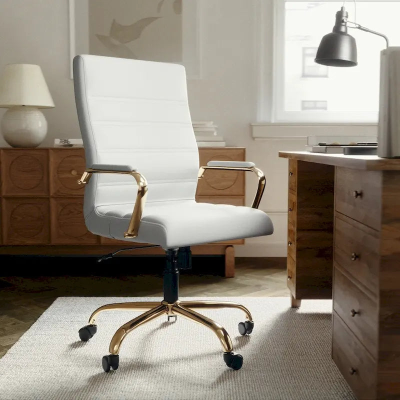 High Back LeatherSoft Executive Swivel Office Chair with Chrome Base