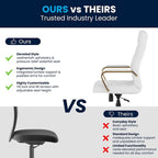 Fauteuil de bureau de direction pivotant à dossier haut en similicuir noir / blanc / gris / marron, avec dossier capitonné, accoudoirs rembourrés et hauteur réglable – Simple