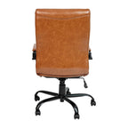 Fauteuil de bureau de direction pivotant à dossier haut en similicuir noir / blanc / gris / marron, avec dossier capitonné, accoudoirs rembourrés et hauteur réglable – Simple
