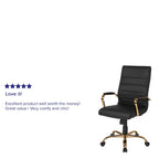 Fauteuil de bureau de direction pivotant à dossier haut en similicuir noir / blanc / gris / marron, avec dossier capitonné, accoudoirs rembourrés et hauteur réglable – Simple