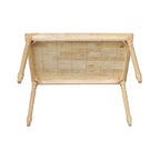 Table de salle à manger de ferme en bois massif naturel avec plateau de boucher et pieds tournés – 4 places