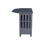 Meuble TV d'angle de style « Mission » en bois massif avec tiroir et étagères, finitions au choix : non teinté / expresso / gris taupe délavé / blanc / bleu océan / gris chiné vieilli / noir