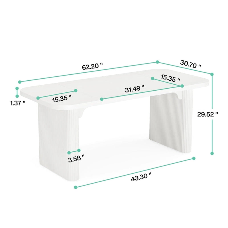 Bureau de direction 160 cm en bois composite naturel/marron avec étagère inférieure et patins – Simple