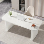 Bureau de direction 160 cm en bois composite naturel/marron avec étagère inférieure et patins – Simple