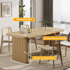 Bureau de direction 160 cm en bois composite naturel/marron avec étagère inférieure et patins – Simple