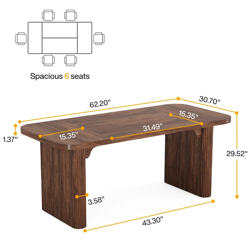 Bureau de direction 160 cm en bois composite naturel/marron avec étagère inférieure et patins – Simple