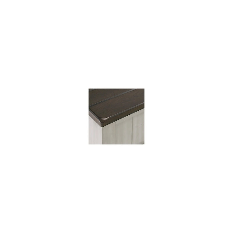 Table basse relevable bicolore gris/marron avec 2 tiroirs, roulettes et étagère ouverte – Simple