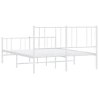 Cadre de lit plateforme en acier blanc avec tête de lit et rangement sous le lit – Grand lit, 2 personnes