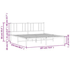 Cadre de lit plateforme en acier blanc avec tête de lit et rangement sous le lit – Grand lit, 2 personnes