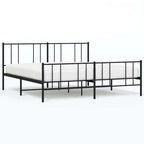 Cadre de lit plateforme en acier blanc avec tête de lit et rangement sous le lit – Grand lit, 2 personnes