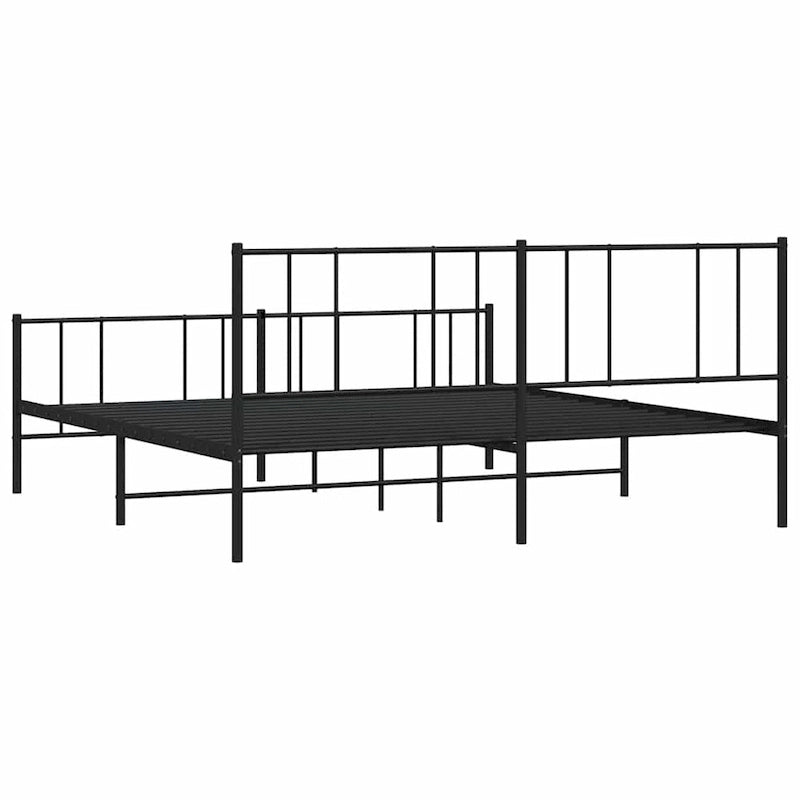 Cadre de lit plateforme en acier blanc avec tête de lit et rangement sous le lit – Grand lit, 2 personnes