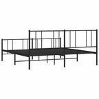 Cadre de lit plateforme en acier blanc avec tête de lit et rangement sous le lit – Grand lit, 2 personnes