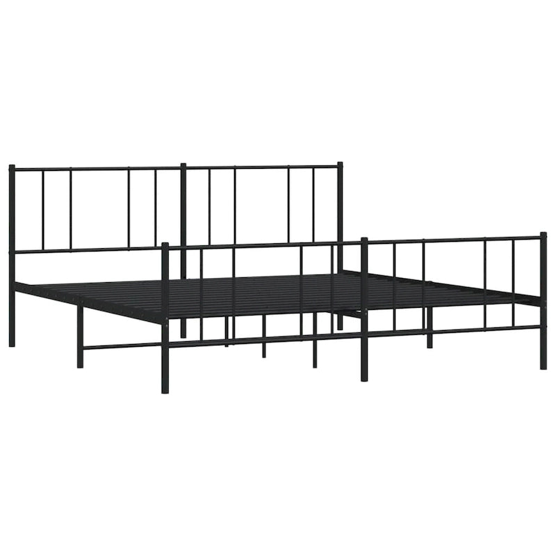 Cadre de lit plateforme en acier blanc avec tête de lit et rangement sous le lit – Grand lit, 2 personnes