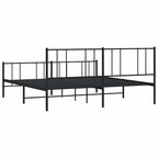 Cadre de lit plateforme en acier blanc avec tête de lit et rangement sous le lit – Grand lit, 2 personnes