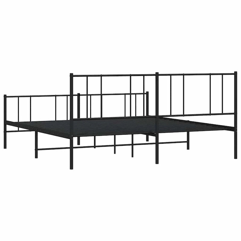 Cadre de lit plateforme en acier blanc avec tête de lit et rangement sous le lit – Grand lit, 2 personnes
