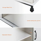 Meuble de rangement simple avec porte coulissante de style grange en MDF blanc antique et étagère réglable – 70 po