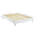 Cadre de lit plateforme rustique King en pin massif blanchi avec 12 lattes – 2 personnes