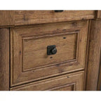 Bureau d'ordinateur en chêne vintage / chêne fendu / cerisier sélectionné / chêne éolien avec tiroir pour clavier, 2 tiroirs et tiroir classeur – Simple