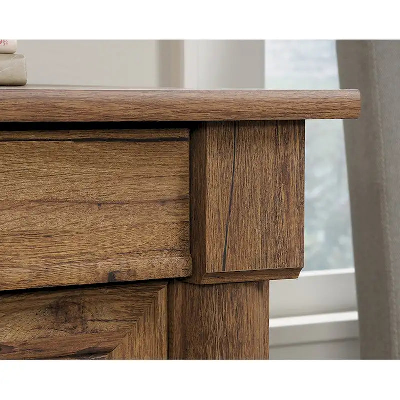 Bureau d'ordinateur en chêne vintage / chêne fendu / cerisier sélectionné / chêne éolien avec tiroir pour clavier, 2 tiroirs et tiroir classeur – Simple
