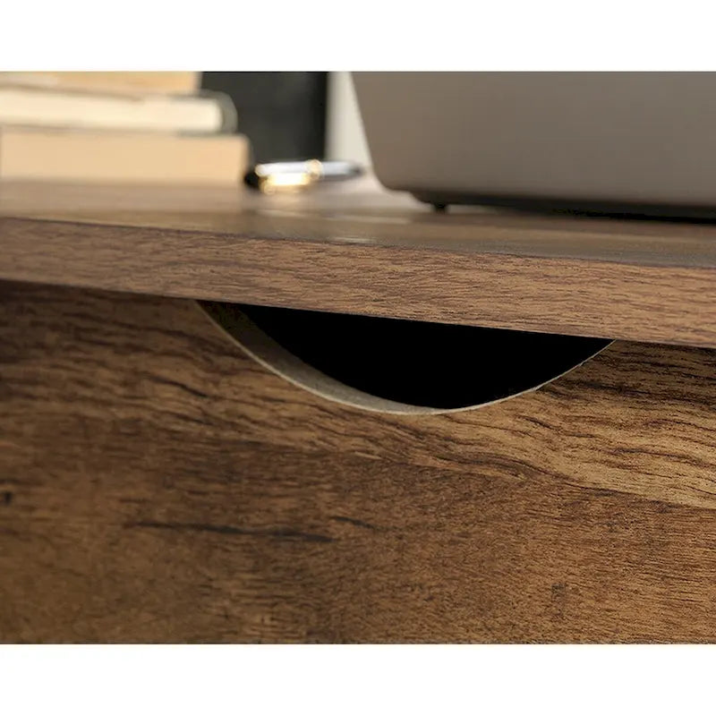 Bureau d'ordinateur en chêne vintage / chêne fendu / cerisier sélectionné / chêne éolien avec tiroir pour clavier, 2 tiroirs et tiroir classeur – Simple