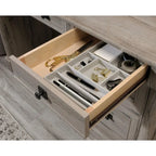 Bureau d'ordinateur en chêne vintage / chêne fendu / cerisier sélectionné / chêne éolien avec tiroir pour clavier, 2 tiroirs et tiroir classeur – Simple