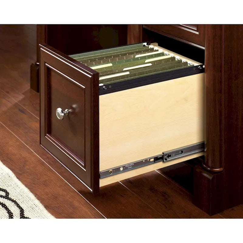 Bureau d'ordinateur en chêne vintage / chêne fendu / cerisier sélectionné / chêne éolien avec tiroir pour clavier, 2 tiroirs et tiroir classeur – Simple
