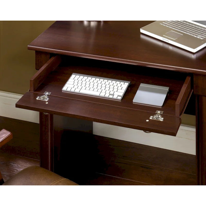 Bureau d'ordinateur en chêne vintage / chêne fendu / cerisier sélectionné / chêne éolien avec tiroir pour clavier, 2 tiroirs et tiroir classeur – Simple