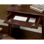 Bureau d'ordinateur en chêne vintage / chêne fendu / cerisier sélectionné / chêne éolien avec tiroir pour clavier, 2 tiroirs et tiroir classeur – Simple