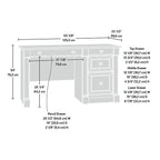 Bureau d'ordinateur en chêne vintage / chêne fendu / cerisier sélectionné / chêne éolien avec tiroir pour clavier, 2 tiroirs et tiroir classeur – Simple