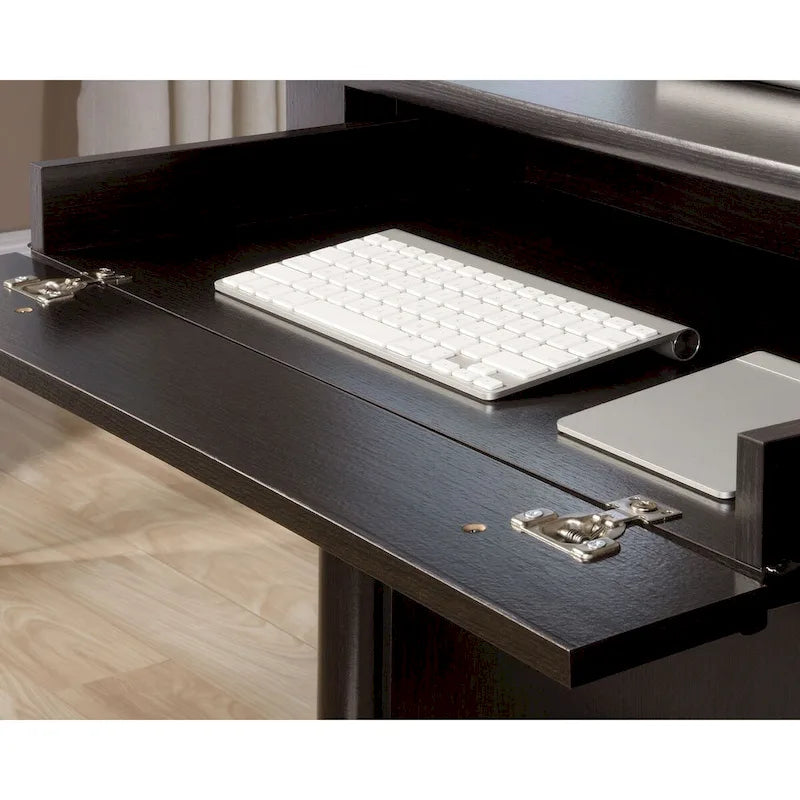 Bureau d'ordinateur en chêne vintage / chêne fendu / cerisier sélectionné / chêne éolien avec tiroir pour clavier, 2 tiroirs et tiroir classeur – Simple