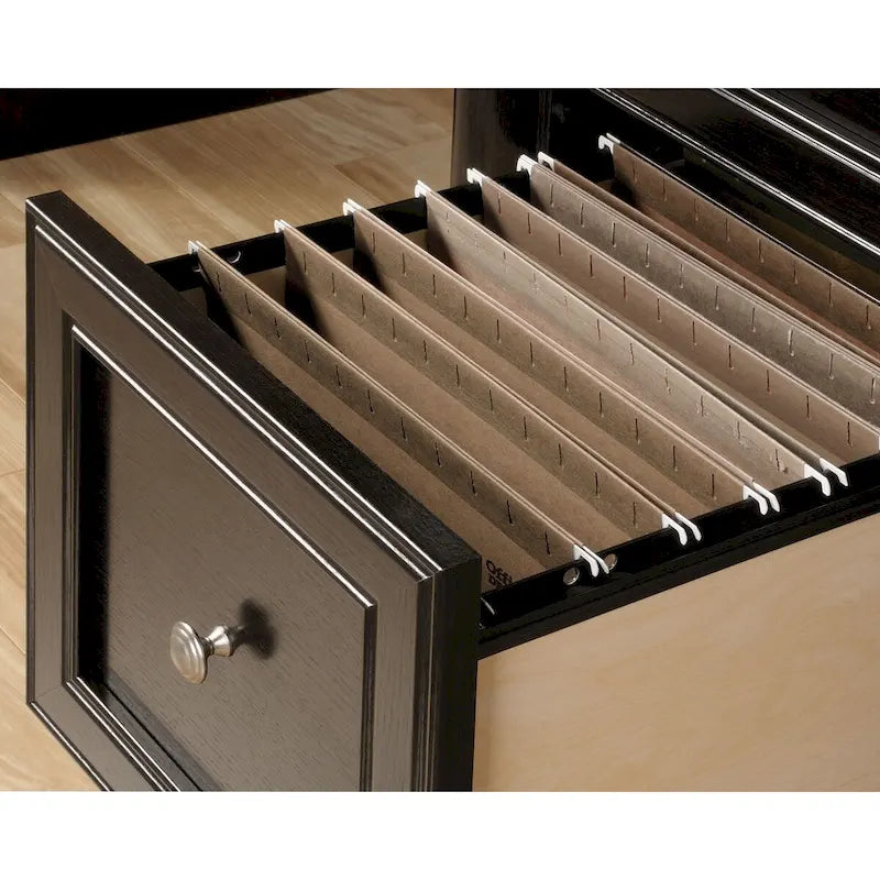 Bureau d'ordinateur en chêne vintage / chêne fendu / cerisier sélectionné / chêne éolien avec tiroir pour clavier, 2 tiroirs et tiroir classeur – Simple
