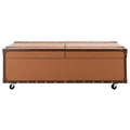 Table basse Malle de voyage en Cognac / Marron / Noir / Crème / Beige avec couvercle coulissant, casier à vin et roulettes
