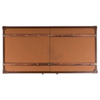 Table basse Malle de voyage en Cognac / Marron / Noir / Crème / Beige avec couvercle coulissant, casier à vin et roulettes