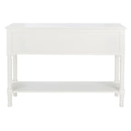 Console 4 tiroirs à détails sculptés – Blanc / Gris mastic / Noir / Gris vieilli – 42 po