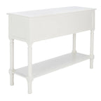 Console 4 tiroirs à détails sculptés – Blanc / Gris mastic / Noir / Gris vieilli – 42 po