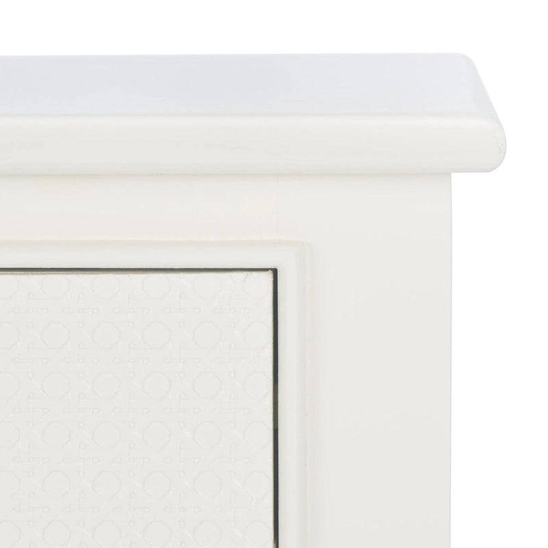 Console 4 tiroirs à détails sculptés – Blanc / Gris mastic / Noir / Gris vieilli – 42 po