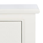 Console 4 tiroirs à détails sculptés – Blanc / Gris mastic / Noir / Gris vieilli – 42 po