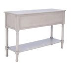 Console 4 tiroirs à détails sculptés – Blanc / Gris mastic / Noir / Gris vieilli – 42 po