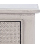 Console 4 tiroirs à détails sculptés – Blanc / Gris mastic / Noir / Gris vieilli – 42 po