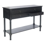 Console 4 tiroirs à détails sculptés – Blanc / Gris mastic / Noir / Gris vieilli – 42 po