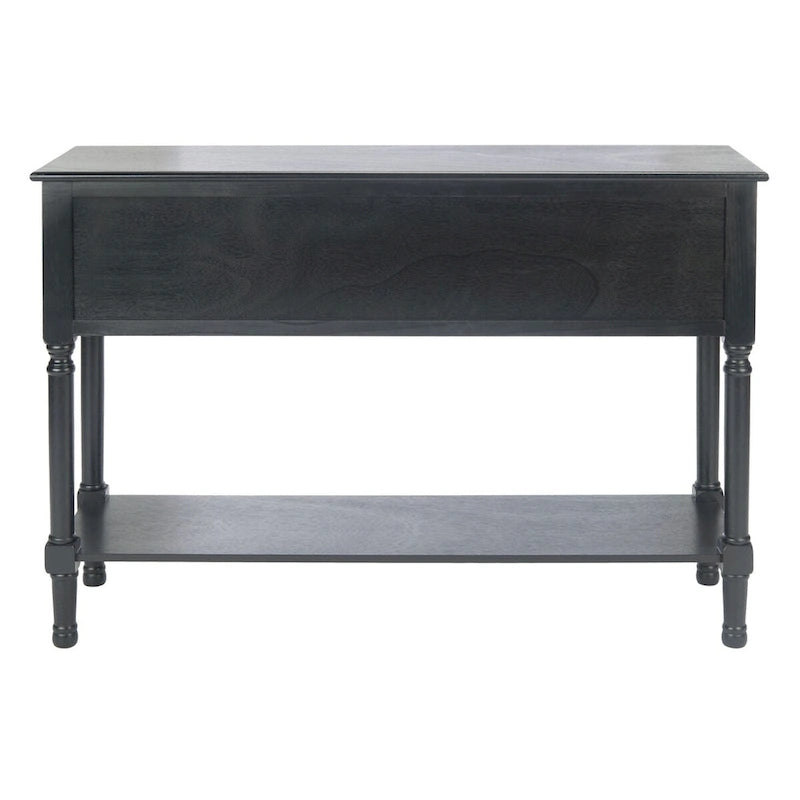 Console 4 tiroirs à détails sculptés – Blanc / Gris mastic / Noir / Gris vieilli – 42 po