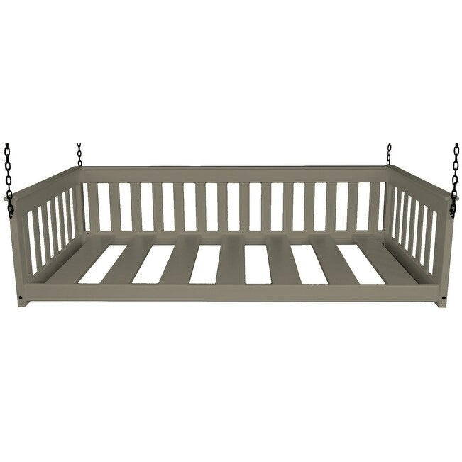 Lit de repos suspendu mission simple en pin jaune massif avec chaîne – 14 options de finition – Simple
